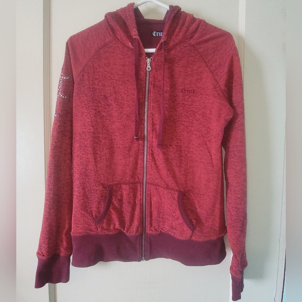Cruel Girl Red Marled Zip Hoodie Jacket
